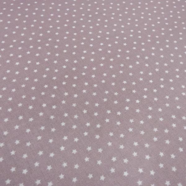 Stoff Baumwolle Popeline 4 mm Sterne Sternchen Design altrosa weiß Kleiderstoff Blusenstoff Dekostoff