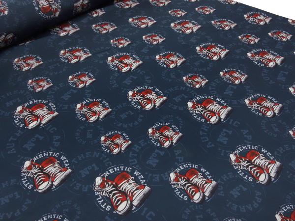 Fabric softshell with sneaker design blue red white black water repellent jacket fabric coat fabric outdoor fabric