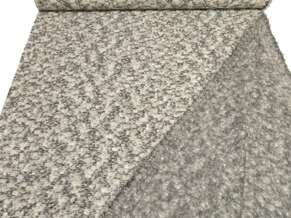 Stoff Wollstrickstoff Strickstoff wollweiß natur braun beige gemustert Jackenstoff Mantelstoff Kleiderstoff