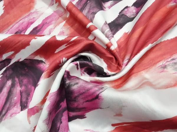 Fabric 100% cotton with abstract design white red pink obergine blouse fabric dress fabric