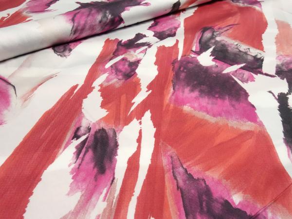 Fabric 100% cotton with abstract design white red pink obergine blouse fabric dress fabric