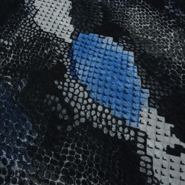 Fabric crêpe chiffon with snake pattern design black blue gray blouse fabric dress fabric