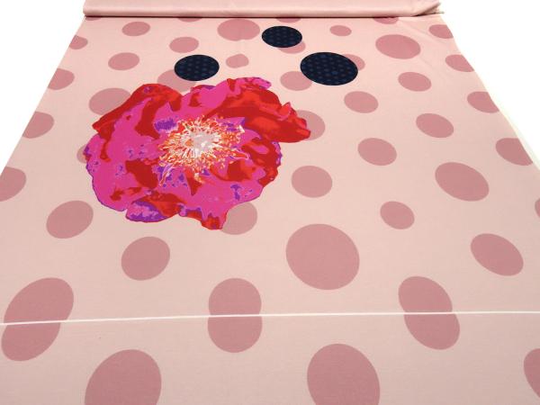 Fabric viscose jersey repeat panel 91 cm x 150 cm dots flower design pink old pink purple blue black colorful dress fabric
