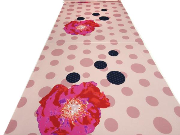 Fabric viscose jersey repeat panel 91 cm x 150 cm dots flower design pink old pink purple blue black colorful dress fabric