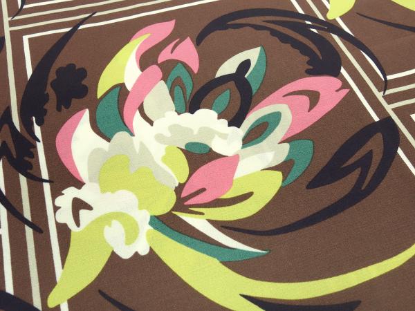 Stoff Viskose Blusenstoff Blumenmuster Design braun rosa beige grün Kleiderstoff