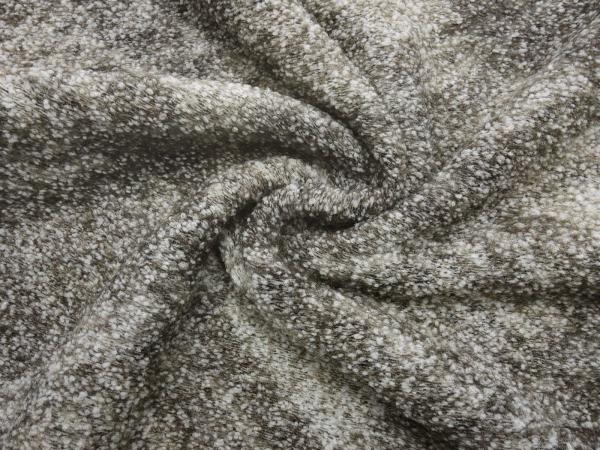 Fabric coarse bouclé wool knit fabric diamonds checks brown beige white coat fabric jacket fabric dress fabric wool fabric