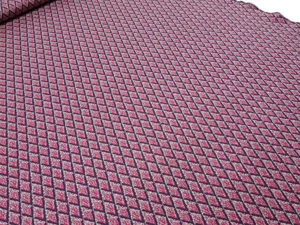 Stoff Viskose Lurex Glitzer Jersey retro Rauten Design pink lila weiß silber Kleiderstoff