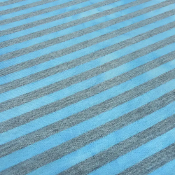 Fabric cotton jersey with 9 mm batik stripes design gray turquoise-blue striped dress fabric children's fabric