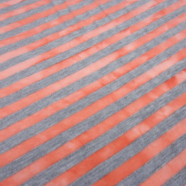 Fabric cotton jersey with 9 mm batik stripe design gray red stripes dress fabric children's fabric