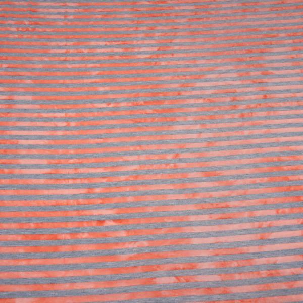 Fabric cotton jersey with 9 mm batik stripe design gray red stripes dress fabric children's fabric