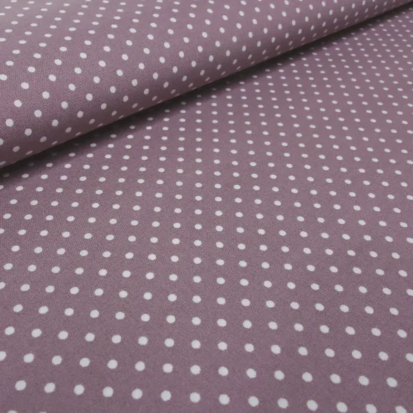 Fabric 100% cotton poplin with 3 mm dots dots design lilac berry white dress fabric blouse fabric decoration fabric