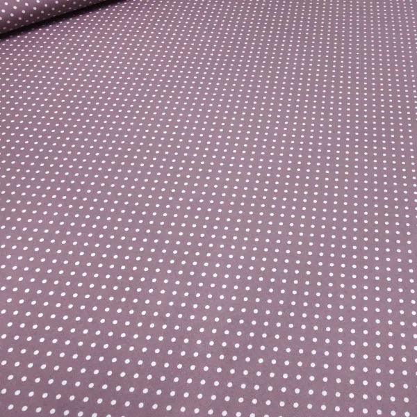Fabric 100% cotton poplin with 3 mm dots dots design lilac berry white dress fabric blouse fabric decoration fabric