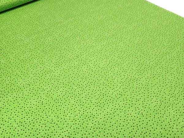 Stoff Baumwolle Popeline Querstretch mit 2 mm Punkte Pünktchen Design grün oliv Kleiderstoff Blusenstoff Dekostoff