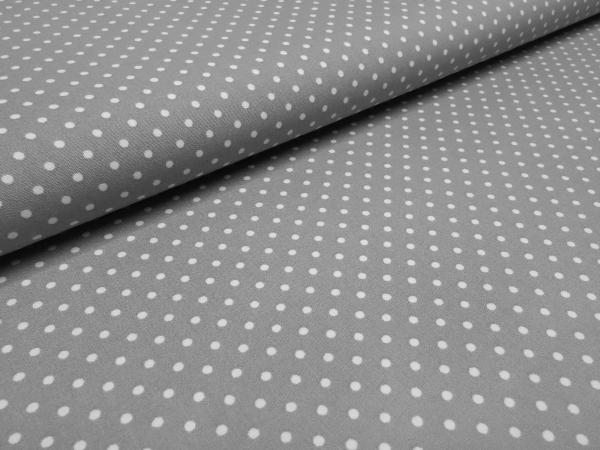 Stoff 100% Baumwolle Popeline mit 3mm Punkte Pünktchen Design grau weiß Kleiderstoff Blusenstoff Dekostoff