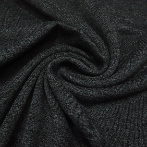 Stoff Sweatshirtstoff mit weicher angerauhter Innenseite und feinen Nadelstriefen Design anthrazit grau melange Kleiderstoff Hoodiestoff Kinderstoff