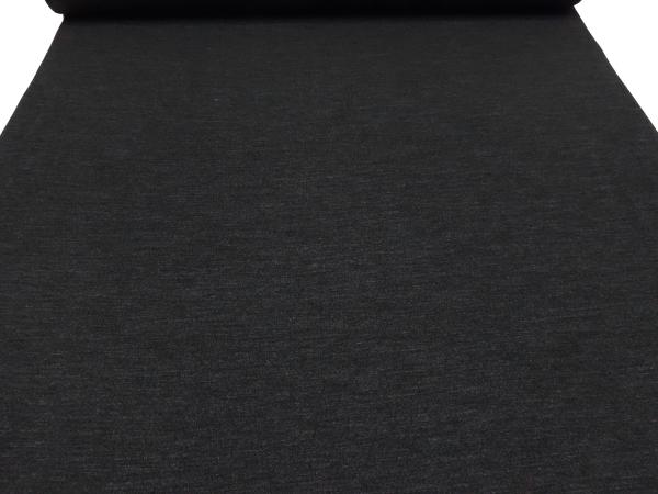 Stoff Sweatshirtstoff mit weicher angerauhter Innenseite und feinen Nadelstriefen Design anthrazit grau melange Kleiderstoff Hoodiestoff Kinderstoff