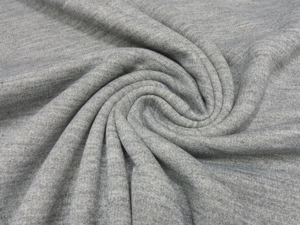 Stoff Sweatshirtstoff Schlauchware mit weicher angerauhter Innenseite grau melange Kleiderstoff Hoodiestoff Kinderstoff