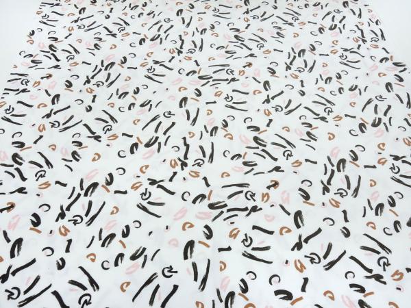 Stoff Modal Jersey Tupfen Abstrakt Geometrische Muster Design weiss rosa braun schwarz Kleiderstoff Kinderstoff