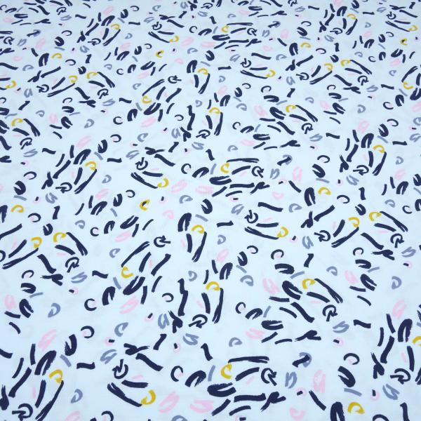 Stoff Modal Jersey mit abstrakten grafischen Design hellblau blau rosa grau curry Kleiderstoff Kinderstoff