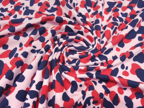Stoff Modal Jersey Tupfen Flecken Design rosa rot blau Kleiderstoff Kinderstoff