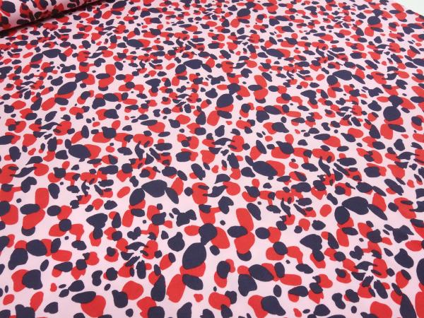 Stoff Modal Jersey Tupfen Flecken Design rosa rot blau Kleiderstoff Kinderstoff