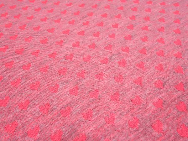 Stoff Baumwolle Jersey Herzen Design pink rosa melange Kinderstoff Kleiderstoff