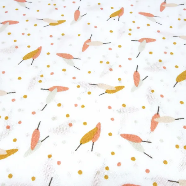 Stoff 100% Baumwolle Popeline Blätter Punkte Pünktchen Design weiß rot orange curry gelb grün bunt Kleiderstoff Kinderstoff Dekostoff