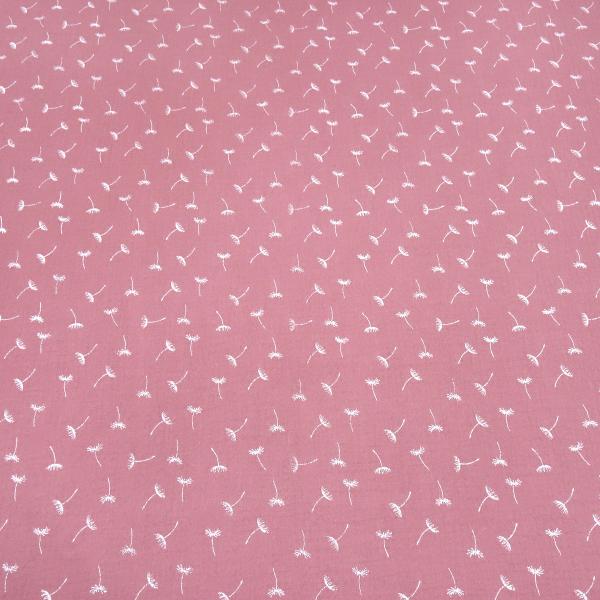 Stoff 100% Baumwolle Musselin Double Gauze Pusteblume Design rosa weiß Blusenstoff Spucktuch Kinderstoff