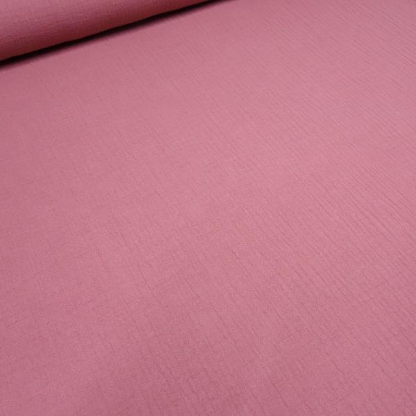 Stoff Baumwolle Musselin Double Gauze Spucktuch uni rosa Blusenstoff Kleiderstoff