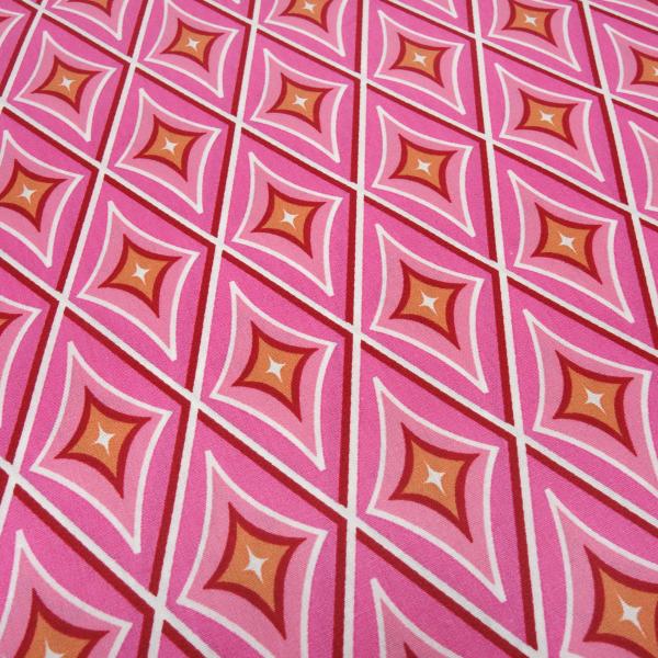 Fabric 100% cotton poplin with Circus Diamond diamond check design pink pink white bordeaux orange dress fabric children's fabric decorative fabric