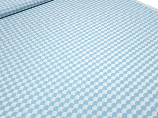 Stoff 100% Baumwolle Popeline grafischen Muster Schuppen Design blau weiß Kleiderstoff Kinderstoff Dekostoff