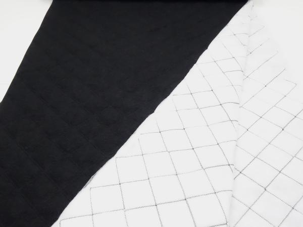 Fabric cooking wool with diamond pattern stepper black quilted coat fabric jacket fabric quilting fabric