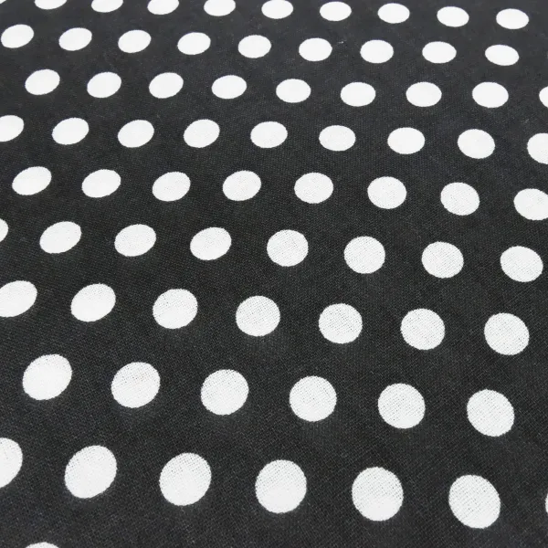 Stoff 100% Baumwolle Popeline mit 9 mm Punkte Pünktchen Design schwarz weiß Kleiderstoff Blusenstoff Dekostoff