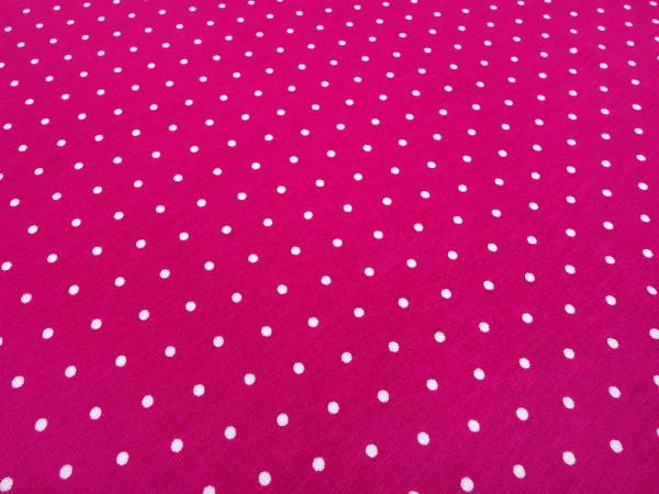 Stoff Viskose Jersey mit 2 mm Punkte Pünktchen Design pink weiß Kleiderstoff Kinderstoff