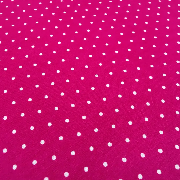 Stoff Viskose Jersey mit 2 mm Punkte Pünktchen Design pink weiß Kleiderstoff Kinderstoff
