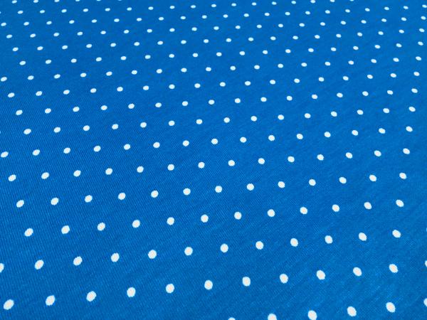 Fabric viscose jersey with 2 mm dots dots design blue-turquoise white dress fabric children's fabric