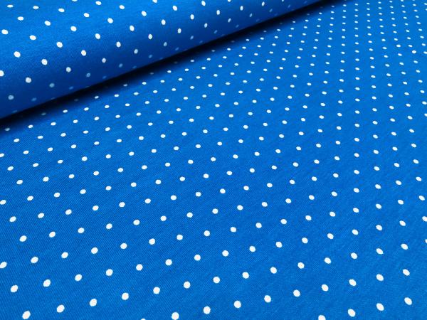 Fabric viscose jersey with 2 mm dots dots design blue-turquoise white dress fabric children's fabric