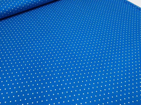 Fabric viscose jersey with 2 mm dots dots design blue-turquoise white dress fabric children's fabric