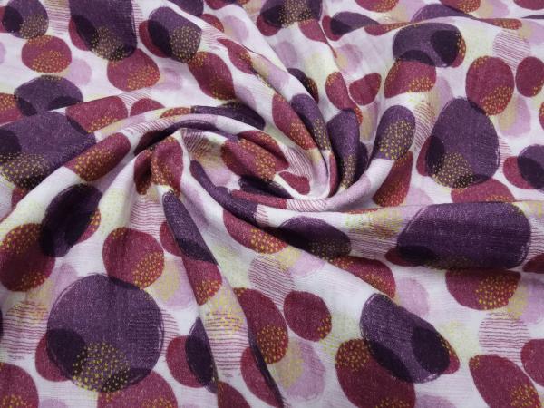 Stoff Baumwolle Musselin Double Gauze Punkte Kreise weiß bordeaux rosa pflaume bunt Blusenstoff Spucktuch Kinderstoff