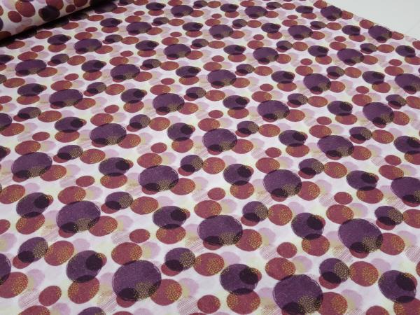 Stoff Baumwolle Musselin Double Gauze Punkte Kreise weiß bordeaux rosa pflaume bunt Blusenstoff Spucktuch Kinderstoff