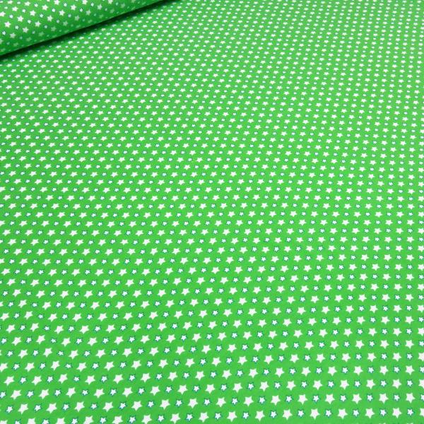 Stoff Baumwolle Jersey mit Sterne Stars Design grün weiß blau Kleiderstoff Kinderstoff