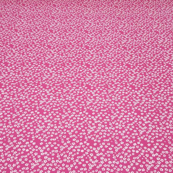 Stoff Baumwolle Popeline Blumen Streublumen Design pink weiß Blusenstoff Kleiderstoff Dekostoff
