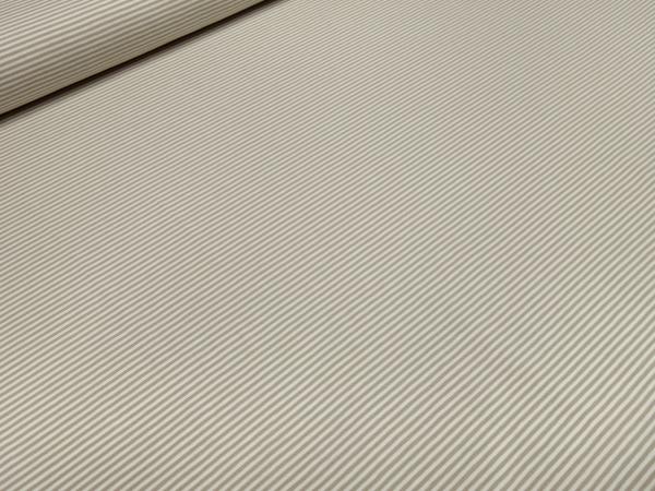 Stoff Baumwolle Jersey mit 2 mm Streifen Nadelstreifen Design sand beige ecrú gestreift Kleiderstoff Kinderstoff