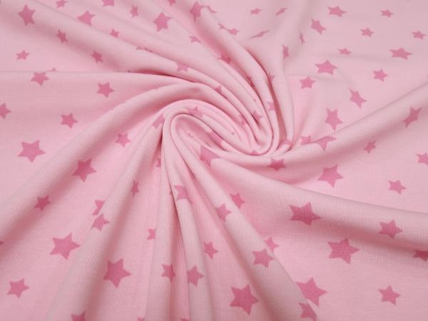Stoff Baumwolle Jersey Sterne rosa pink Kinderstoff Kleiderstoff