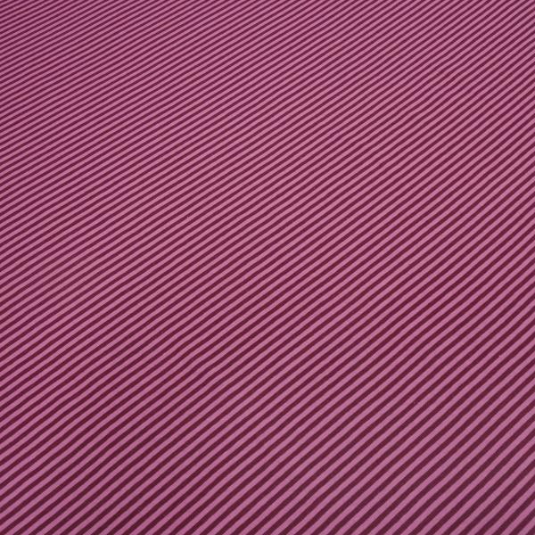 Fabric cotton jersey with 2 mm stripes design pink burgundy striped dress fabric children's fabric