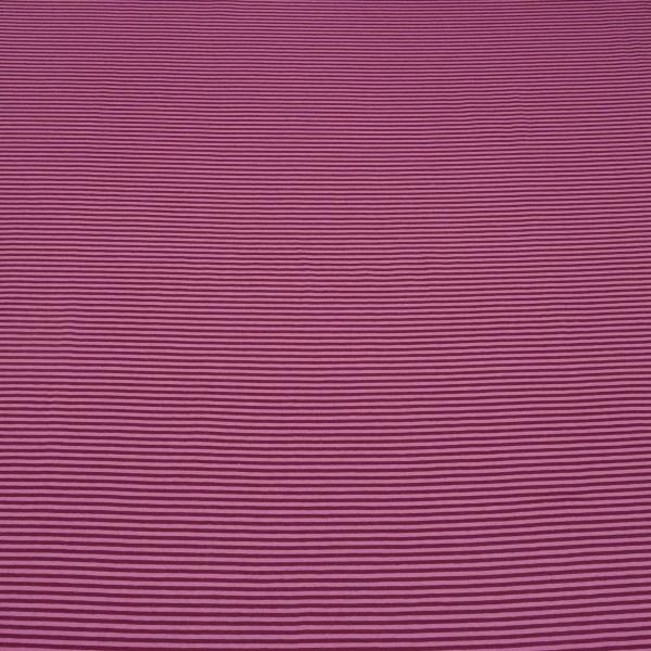 Fabric cotton jersey with 2 mm stripes design pink burgundy striped dress fabric children's fabric