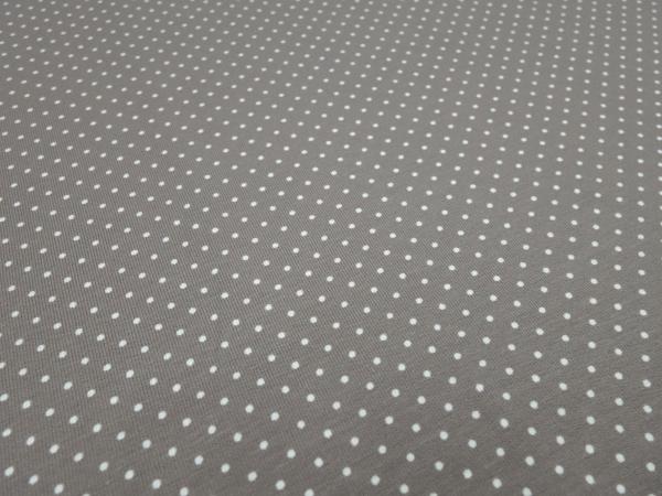 Fabric cotton jersey 2 mm dots design taupé-grey white children's fabric dress fabric