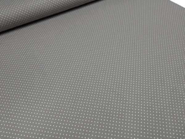 Fabric cotton jersey 2 mm dots design taupé-grey white children's fabric dress fabric