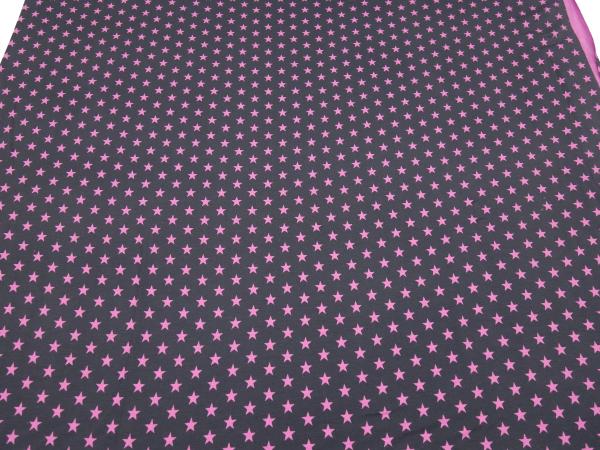 Stoff Baumwolle Jersey mit Sterne Design grau rosa Kinderstoff Kleiderstoff