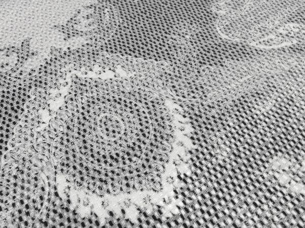 Stoff Stretch Baumwolle Piqué Paisley Design weiß schwarz grau Kleiderstoff